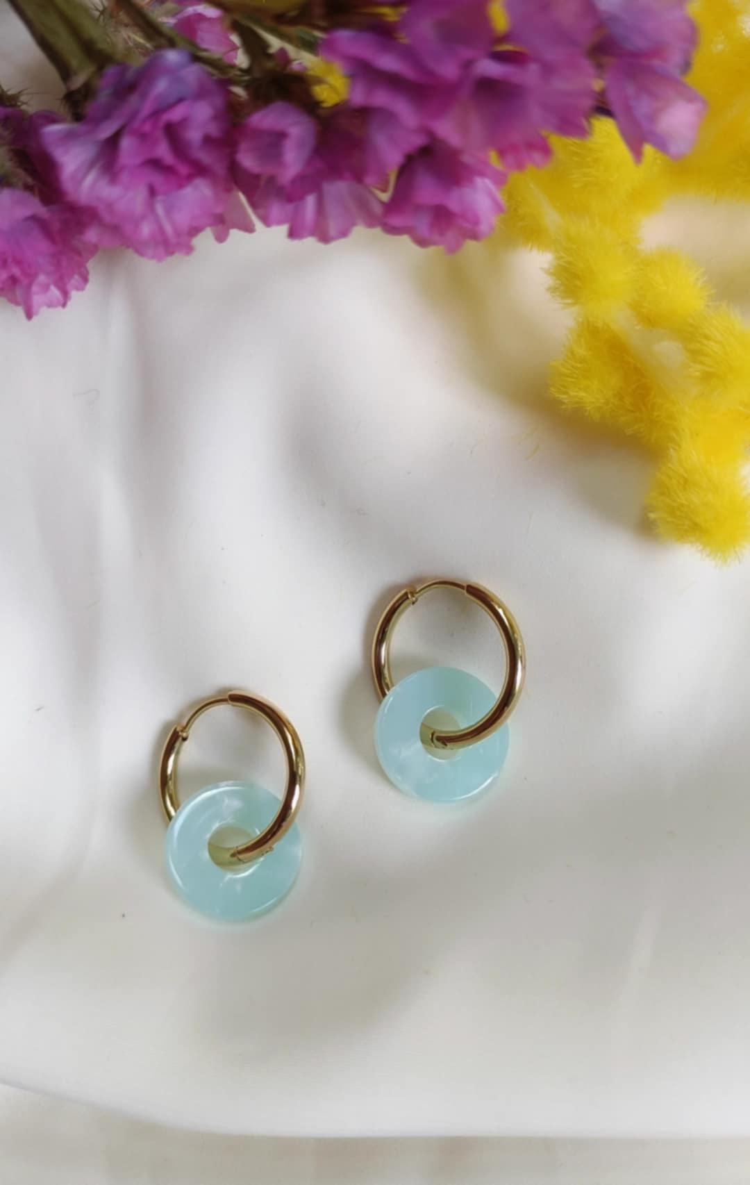 Boucles d'oreilles en acier inoxydable et résine - Roundy