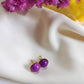Boucles d'oreilles en laiton doré à l'or fin - Pensée - interchangeables