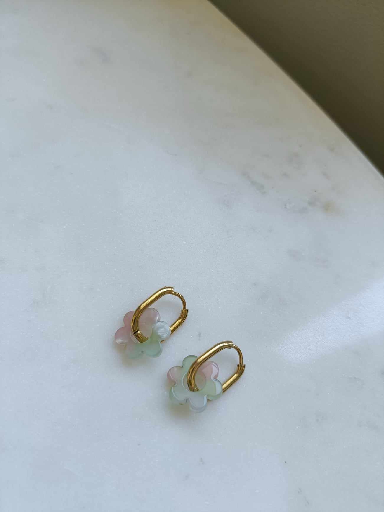 Boucles d'oreilles en acier inoxydable et résine - Janis
