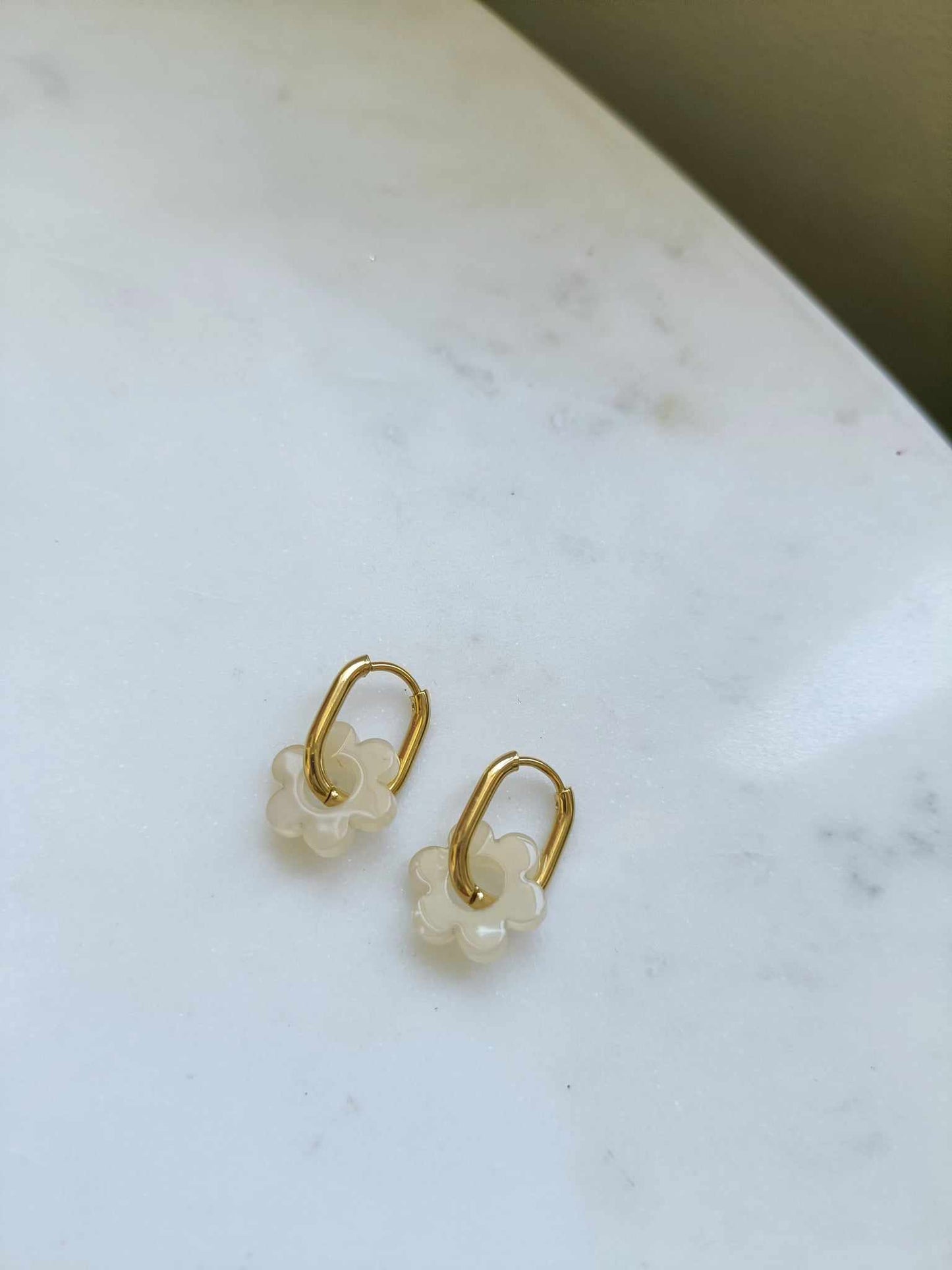 Boucles d'oreilles en acier inoxydable et résine - Janis