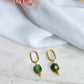 Boucles d'oreilles en acier inoxydable et pierre semi précieuse de jade - Sidonie