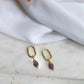 Boucles d'oreilles en acier inoxydable et améthyste - Bridget