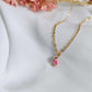 Collier en acier inoxydable - Amandine rose