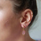 Boucles d'oreilles en acier inoxydable et quartz rose - Sidonie