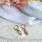 Boucles d'oreilles en acier inoxydable et quartz rose - Sidonie