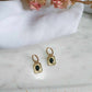 Boucles d'oreilles en acier inoxydable et pierre d'Onyx- Romie