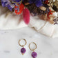 Boucles d'oreilles en acier inoxydable  - Sidonie violette