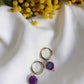 Boucles d'oreilles en acier inoxydable  - Sidonie violette