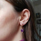 Boucles d'oreilles en acier inoxydable  - Sidonie violette