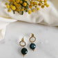 Boucles d'oreilles en acier inoxydable  - Artie vert bleu