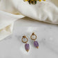 Boucles d'oreilles en acier inoxydable et améthyste - Artie violette