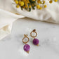 Boucles d'oreilles en acier inoxydable et fluorite - Artie violette