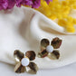 Boucles d'oreilles en laiton doré à l'or fin - Pensée - interchangeables