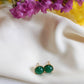 Boucles d'oreilles en laiton doré à l'or fin - Pensée - interchangeables