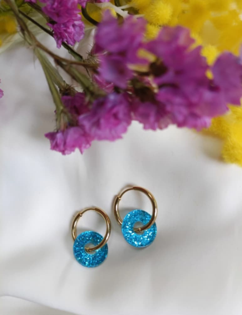 Boucles d'oreilles en acier inoxydable et résine - Roundy