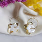 Boucles en acier inoxydable et nacre - Hibiscus - Interchangeables