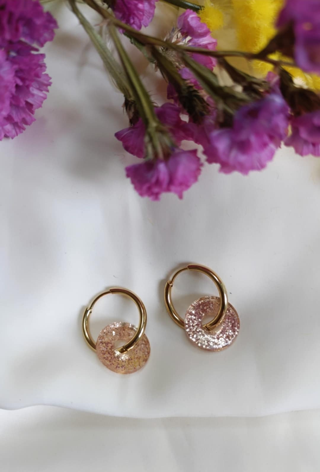 Boucles d'oreilles en acier inoxydable et résine - Roundy