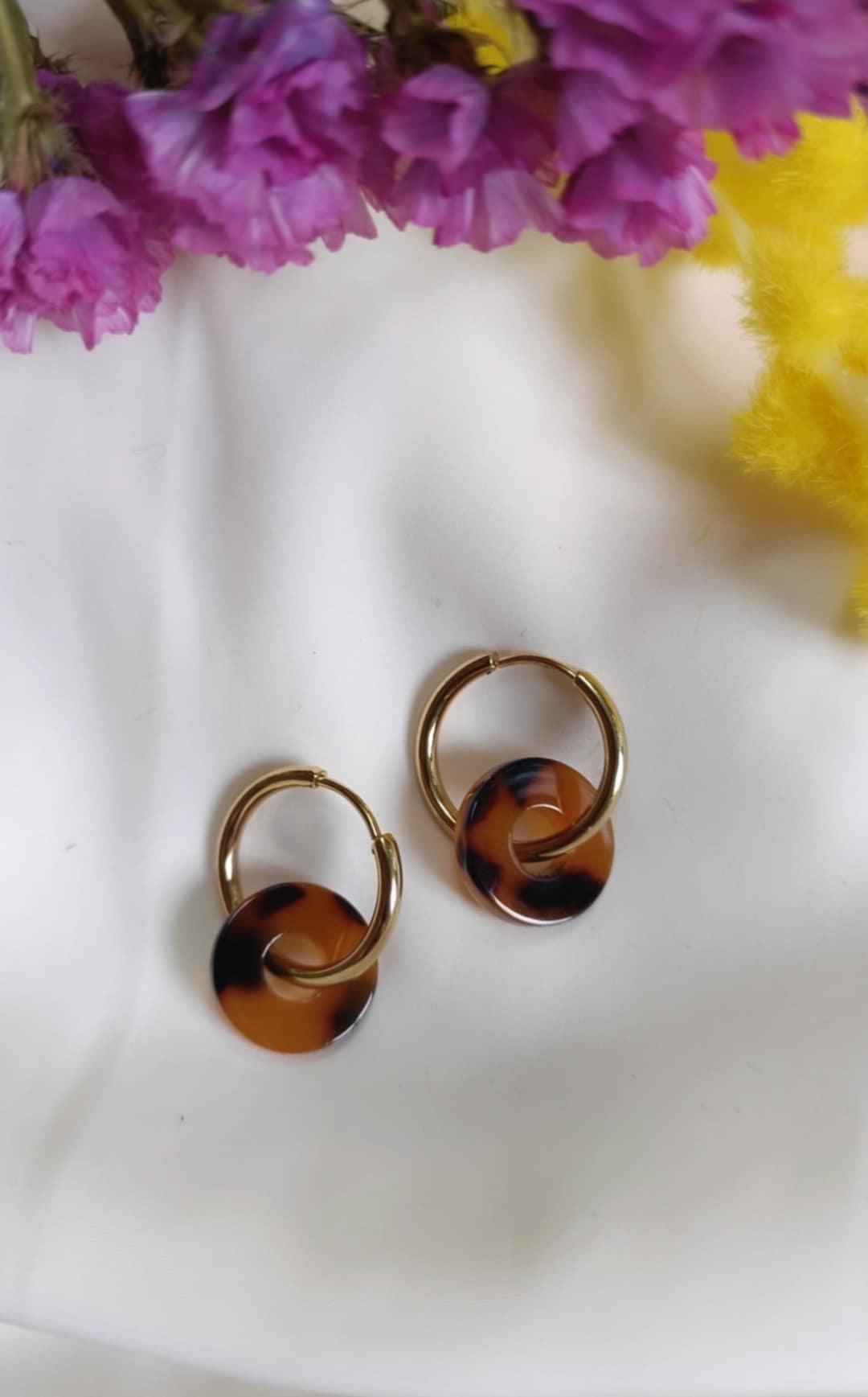 Boucles d'oreilles en acier inoxydable et résine - Roundy