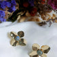 Boucles d'oreilles en laiton doré à l'or fin - Pensée - interchangeables