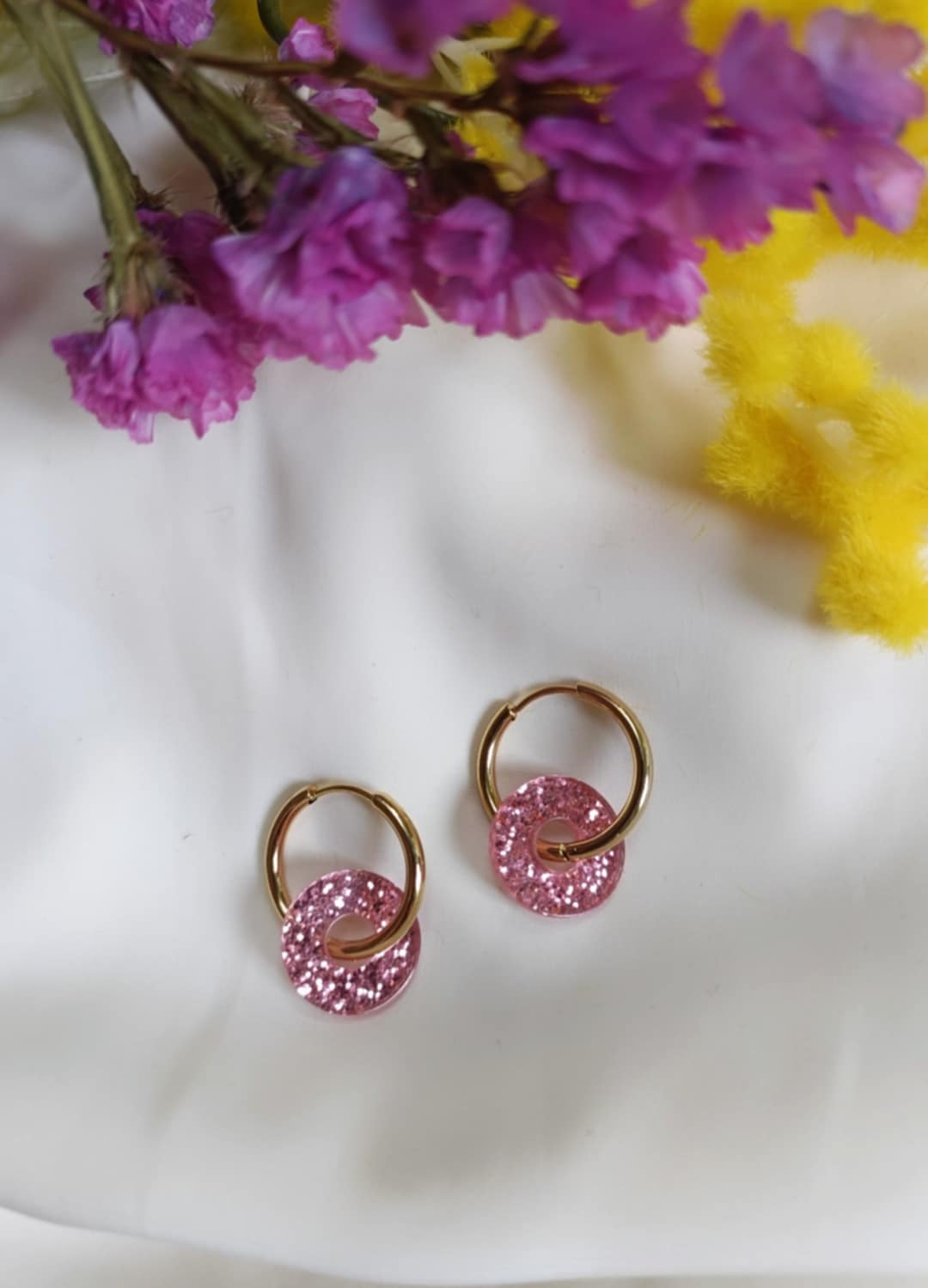 Boucles d'oreilles en acier inoxydable et résine - Roundy