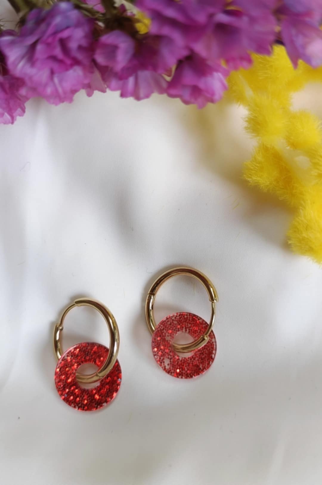 Boucles d'oreilles en acier inoxydable et résine - Roundy