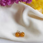 Boucles d'oreilles en laiton doré à l'or fin - Pensée - interchangeables