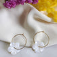 Boucles en acier inoxydable et nacre - Hibiscus - Interchangeables