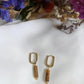 Boucles d'oreilles en acier inoxydable - Sacha pierre semi précieuse oeil de tigre