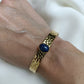 Bracelet jonc en laiton doré à l'or fin - Amy lapis lazuli