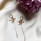 Boucles d'oreilles en acier inoxydable et laiton doré à l'or fin  - Modèle Camélia